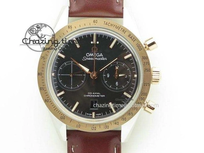 0203 Modern De Ville Date RG MKF 1:1 Best Edition White Textured Dial Roman Marker on Brown Leather Strap A 7752